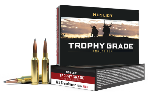 Nosler Trophy Grade Long Range Rifle Ammunition 60105, 6.5 Creedmoor, AccuBond, 142 gr, 2600 fps, 20 Rd/Bx