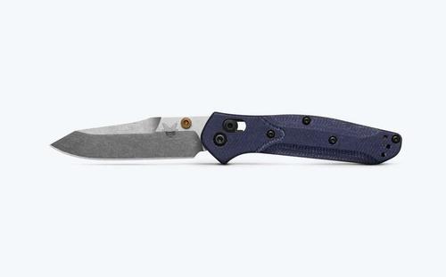 Benchmade Mini Osborne Folding Knife w/Satin Blade, Denim Micarta Handle (945-04)