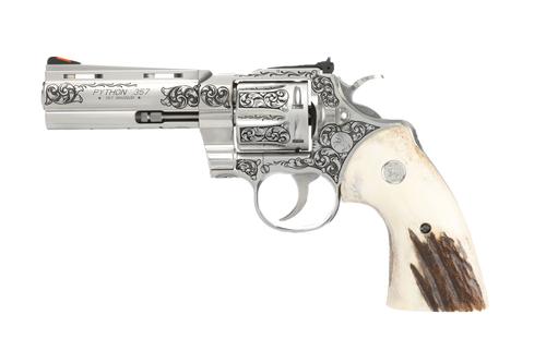 Colt Python Revolver PYTHON-SP4WTS-TWG, 357 Magnum, 4.25in, Stag Grips, Custom Engraved, 6 Rds
