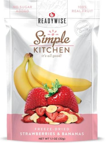 ReadyWise Emergency Food, Freeze-Dried Strawberries and Bananas