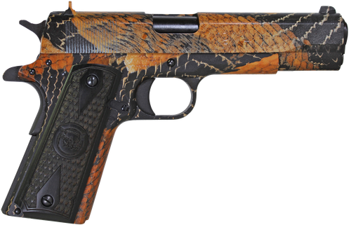 Iver Johnson 1911 A1 BOA Pistol 1911A1BOA, 45 ACP, 5in, Black Dymondwood Double Diamond w/ Snakeskin, BOA Snakeskin Finish, 8 Rds