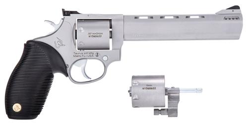 Taurus 692 Revolver 2692069, 38 Special +P/357 Mag/9mm Luger, 6.50", Black Ribber Grip, Matte Stainless Finish, 7 Rd
