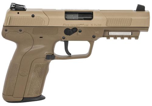 FN Five-seveN SAO Pistol 3868900754, 5.7x28mm, 4.80", Polymer Grips, FDE Finish, 10 Rds