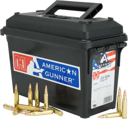 Hornady American Gunner Rifle Ammunition 80238, 223 Remington, Hollow Point, 55 GR, 3240 fps, 247 Rd Ammo Can