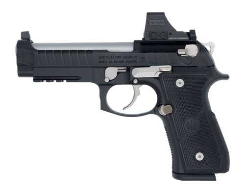 Beretta 92 Elite Optic Ready Pistol, 9mm, 4.70in, Black Grips, Black Cerakote Finish, 18 Rds