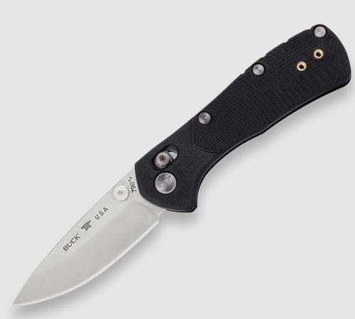 Buck Knives, 790 Mini Range Pro, Satin finished drop point 154CM blade, Black glass filled nylon textured handles