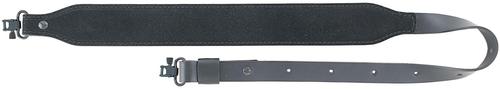 AA&E Leathercraft Suede Long Taper Gunsling w/Metal Swivels, Black (8508023S010)
