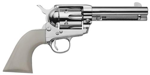 Traditions 1873 SAFrontier Revolver SAT73131, 45 Colt, 4.75", White PVC Grips, Nickel Finish, 6 Rds