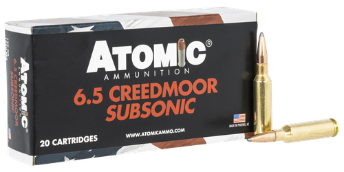 Atomic Rifle Ammunition 00482, 6.5 Creedmoor, JHP, 129 gr, 1050 fps, 20 Rd/Bx