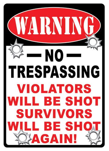 Rivers Edge Products Warning No Trespassing Tin Sign