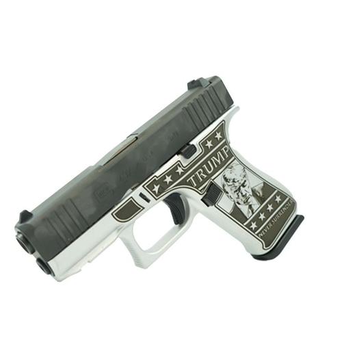 Glock 43X Custom Trump 'Mugshot' Pistol GLUX4350201FRMS, 9mm, 3.39", Satin Aluminum Cerakote, 10 Rds, Made in USA