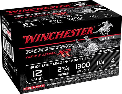 Winchester Rooster XR Shot-Lok Shotshells SRXR1236, 12 Gauge, 3", 1-1/2 oz, 1300 fps, #6 Lead, 15 Rd/bx