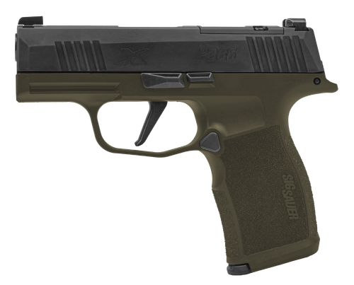 Sigarms P365 XSeries Fortunate Son Optic Ready Pistol, 9mm, 3.70in, Polymer Grips, OD Green Cerakote Finish, 12 Rds