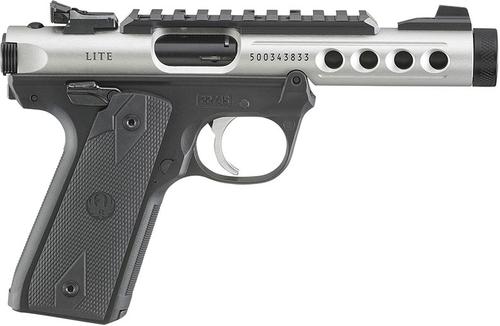 Ruger Mark IV 22/45 Lite Rimfire Pistol 43945, 22 LR, 4.4" Threaded, Black Polymer Grip, Clear Anodized Finish, 10 Rd