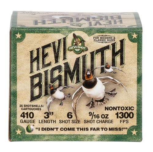 HEVI-Shot Hevi-Bismuth Waterfowl Shotshells HS19006, 410 Gauge, 3", 1300 fps, #6 Shot, 25 Rds/bx