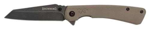 Browning Branded Rock Wharncliffe EDC Knife w/Flat Dark Earth Handle (3220512)