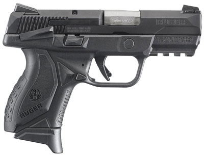Ruger American Compact Pistol 8639, 9MM, 3.35 in, Manual Safety, Black Synthetic Grip, Black Nitride Finish, 17 Rd