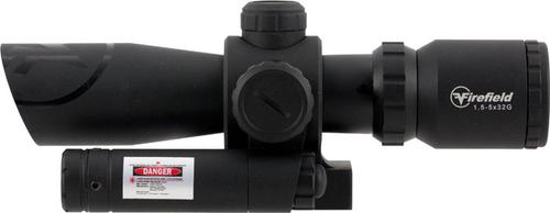 Firefield Barrage riflescope with Picatinny Mount/Green Laser FF13063, 1.5-5x, 32mm, Black, Illuminated Mil-Dot Reticle