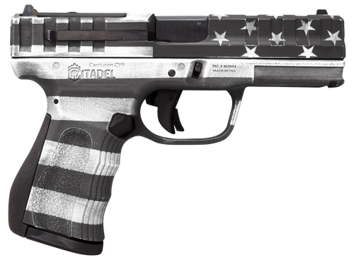 Puma Rifles Centurion CP9 Optic Ready Pistol CITCP9USG, 9mm Luger, 4in, Polymer Frame & Grips, American Flag Gray Cerakote Finish, 14 Rds