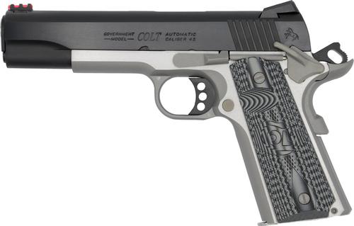Colt Competition 70 Series Pistol O1070CCSTT, 45 Automatic Colt Pistol ACP, 5", Gray G10 Grips, Two-Tone Finish, 8 Rd