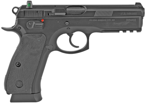 CZ 75 SP-01 Semi-Auto Pistol 01152, 9mm, 4.72", Rubber Grip, Black Finish, 10 Rd, w/Integral 1913 Accessory Rail