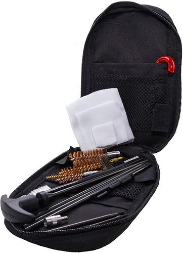 KleenBore KB-3G 3 Gun Tactical Cleaning Kit, Black, 9mm 223 Rem/5.56 NATO 12 Gauge Handguns/Rifles/Shotguns, Bronze/Nylon Bristles