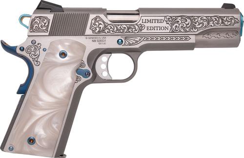 Custom & Collectible Springfield 1911 Texas BBQ Limited Edition Pistol CNCTXBBQ, 45 ACP, 5in, Pearlized Polymer, Stainless Finish, 7 Rds