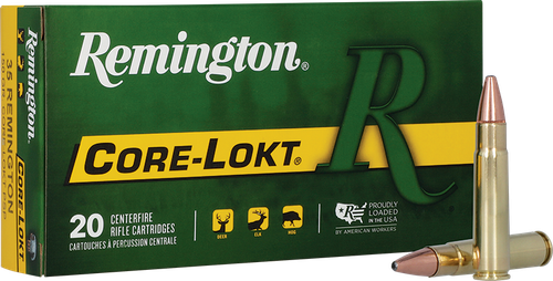 Remington Rifle Ammuntion R35R1, 35 Remington, Core-Lokt Pointed Soft Point (SP), 150 GR, 2300 fps, 20 Rd/bx
