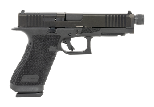 Glock 17 Gen6 MOS Pistol, 9mm, 4.49 in, Black Polymer Textured Grip, GMB Barrel, nDLC Finish, Optic Ready, Threaded, 17 Rds