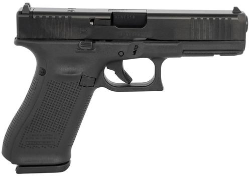 Glock G17 Gen5 MOS Pistol G17517MOSAUT, 9mm Luger, 4.49", Modular Backstrap, Black nDLC Finish, 17 Rds