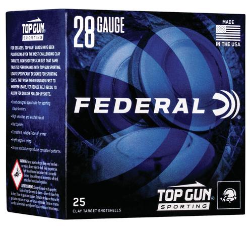 Federal Top Gun Sporting Shotshells TGS28219, 28 Gauge, 2-3/4", 3/4 oz, 1330 fps, #9 Lead , 25 Rds/bx