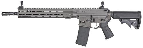 LWRC Individual Carbine MKII Piston Rifle ICMKIIR5TG16, 5.56mm NATO, 16.1", LWRC Compact Stock, Tungsten Gray Finish, Ambidextrous, 30+1