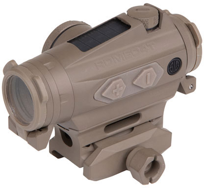 Sig ROMEO4T Red Dot Sight SOR43131, 1x20mm Low Profile, 2MOA Dot Ballistic Circle Plex, 0.5 MOA Adjustment, FDE
