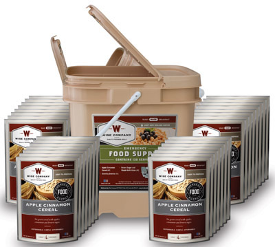 Wise Gourmet Emergency Grab & Go Ready-Made-Meal Food Kit 120 Breakfast Serving Bucket (01-121)