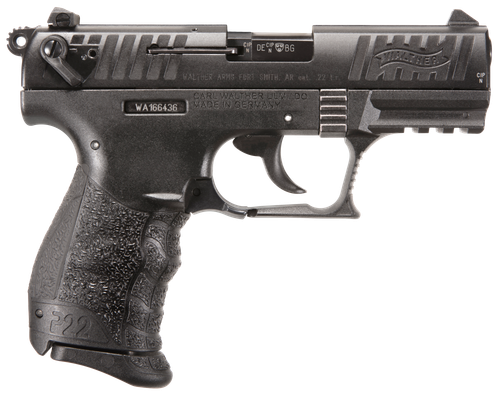 Walther P22 QD Rimfire Pistol 5120700, 22 LR, 5 in, Black Polymer Grip, Black Finish, 10 Rd