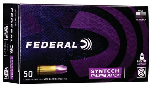 Federal Cartridge Pistol Ammunition AE9SJ4, 9mm Luger, Total Syntech Jacket Flat Nose, 124 gr, 1050 fps, 50 Rd/Bx