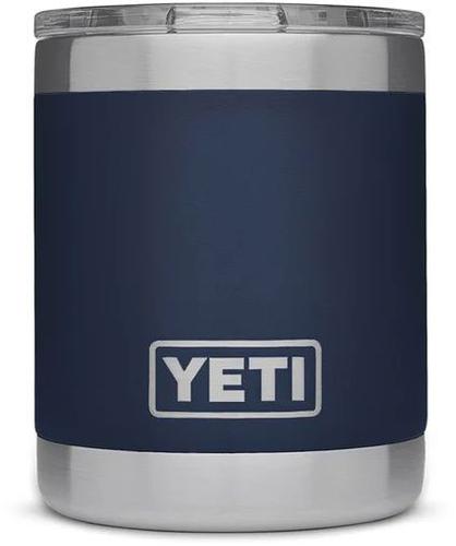 Yeti Rambler Lowball 10oz Stainless Steel Cup w/Lid, DuraCote Navy (YRAM10NV)
