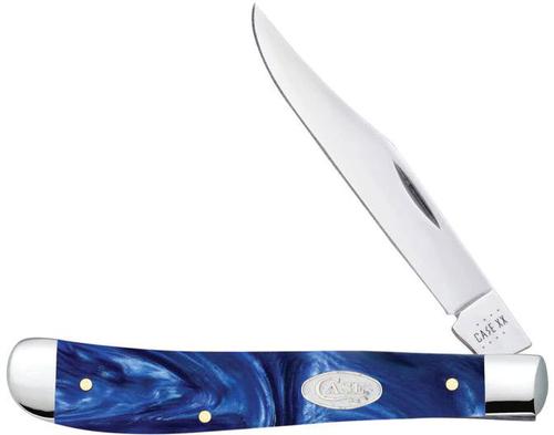 Case SparXX Blue Pearl Kirinite Smooth Slimline Trapper Pocket Knife (23445)