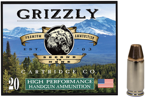 Grizzly Ammunition High Performance Pistol Ammunition GC9M+P1, 9mm, Full Metal Jacket Flat Point, 124  GR, 1350  fps, 20 Rd/bx