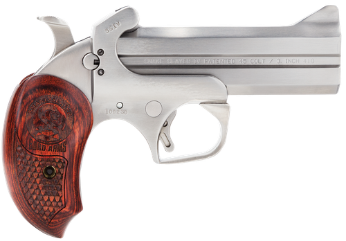 Bond Arms Snakeslayer IV Derringer BASS4, 410 GA / 45 Long Colt, 4 1/4", Rosewood Grip, Matte Stainless Finish, 2 Rd