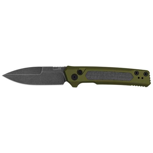 Kershaw Launch 22 Automatic Folding Knife, Plain Blackwash Blade, Green Handle (7205)