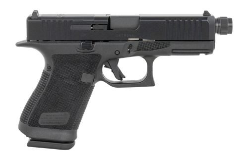 Glock 19 Gen6 MOS Pistol w/Front Serrations, 9mm, 4.02 in Threaded, Black Polymer Textured Grip, GMB Barrel, nDLC Finish, Optic Ready, 15 Rds