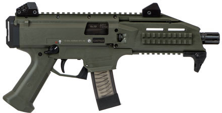 CZ Scorpion EVO3 S1 Pistol 91355, 9mm, 7.72 in, OD Green Polymer Grip, OD Green Finish, 20 Rd