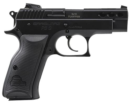 SAR USA P8S Compact Pistol P8SBL, 9mm Luger, 3.80in, Black Polymer Grips, Black Oxide Finish, 17 Rds