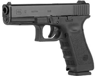 Glock 17 Gen 3 Pistol UI1750203, 9mm, 4.49", Black Polymer Grip, Black Finish, 17 Rd, Made in USA