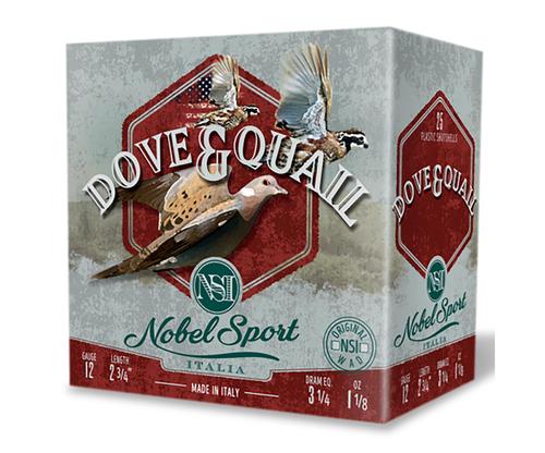 Nobel Sport Dove & Quail Shotshells ANSF1275, 12 Gauge, 2-3/4", 1 1/8 oz, 1255 fps, #7.5 Lead Shot, 25 Rds/box