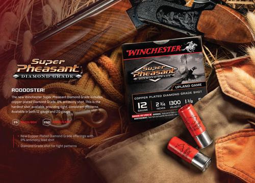 Winchester Super Pheasant Diamond Grade Shotshells SPDG125, 12 Gauge, 2-3/4", 1 3/8 oz, 1300 fps, #5 Lead Shot, 25 Rds/box