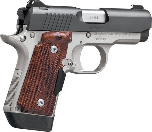 Kimber 3300216 Micro 9 Two-Tone (LG) Pistol - 9MM, 3.15 in Barrel, Crimson Trace Lasergrips, Matte Black Oxide Slide