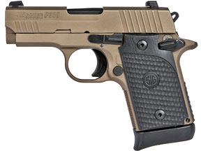 Sig P938 Emperor Scorpion Pistol 9389ESCPNAMBI, 9mm Luger, 3", Black Hogue G10 Piranha Grips, Flat Dark Earth PVD Finish, 7 Rds