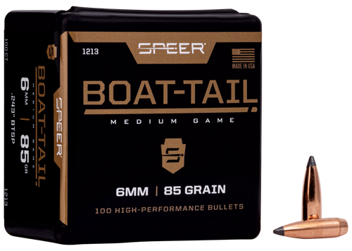 Speer 6MM Caliber 85 Grain Spitzer/Boat Tail 100/Box (1213), Not Loaded